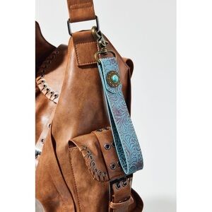 Western Stamped Faux Leather Keychain